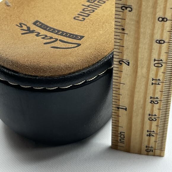 Clarks Collection Black Leather Wedge Sandals Size 7 Studded Adjustable Braided - Picture 8 of 8